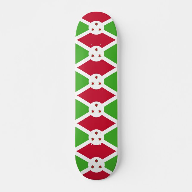 Skateboard avec drapeau du Burundi (Devant)