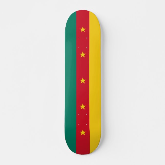 Skateboard avec drapeau du Cameroun (Devant)