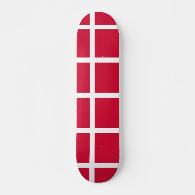 Skateboard avec drapeau du Danemark (Devant)