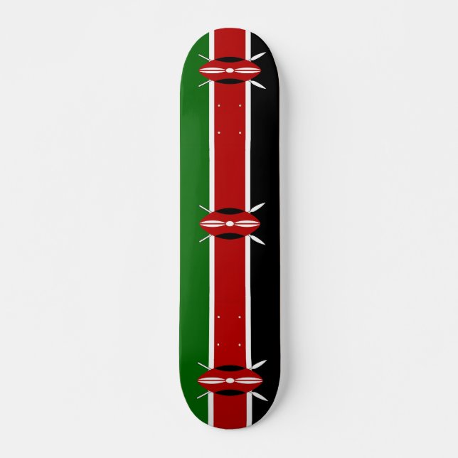 Skateboard avec drapeau du Kenya (Devant)