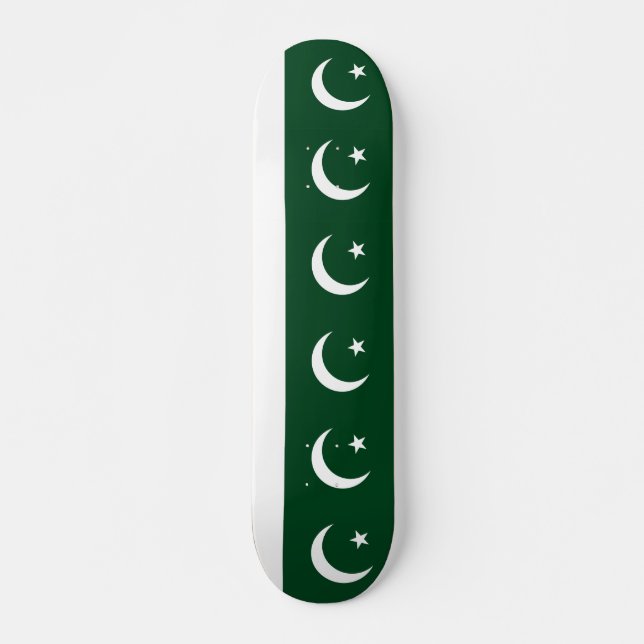 Skateboard avec drapeau du Pakistan (Devant)