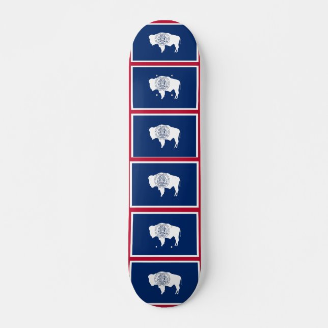 Skateboard avec drapeau du Wyoming (Devant)