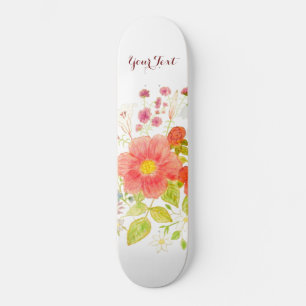 Skateboard avec Fleurs d'été