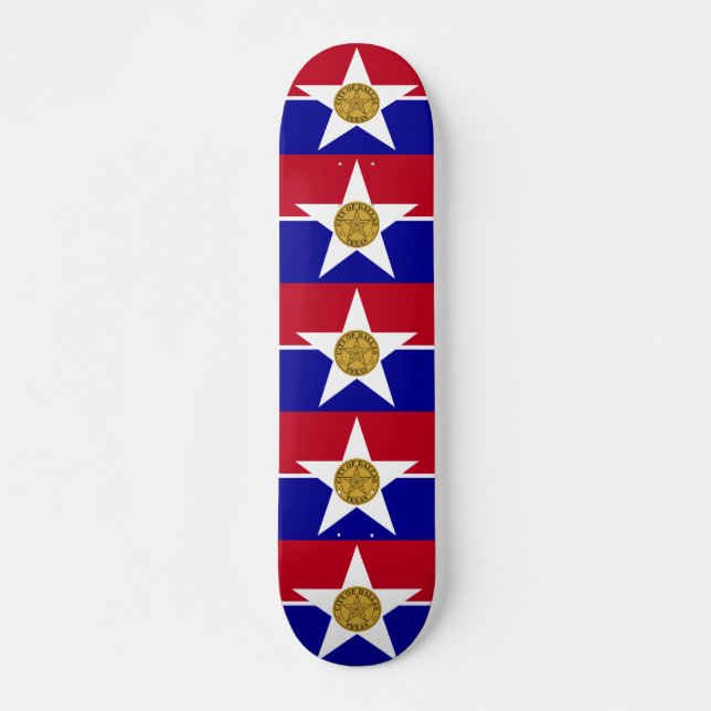 Skateboard avec le drapeau de Dallas, USA (Devant)