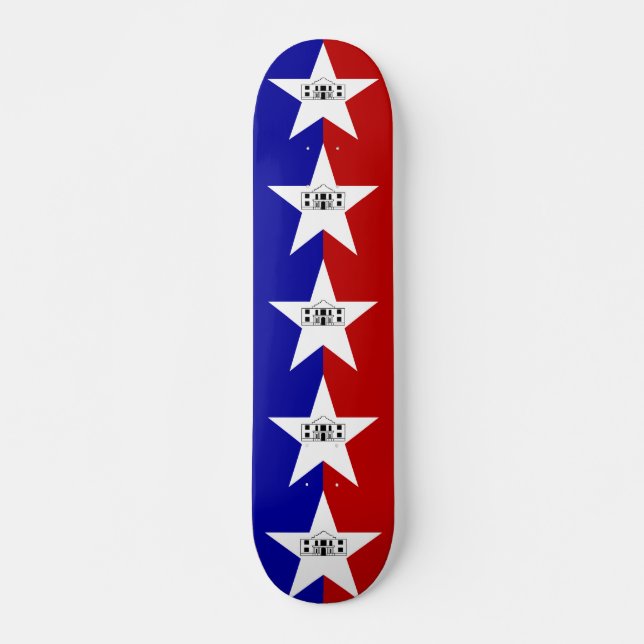 Skateboard avec le drapeau de San Antonio, USA (Devant)