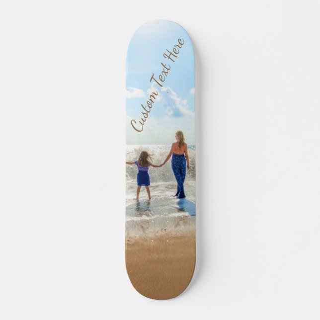 Skateboard avec photo et texte personnalisés - Vac (Devant)