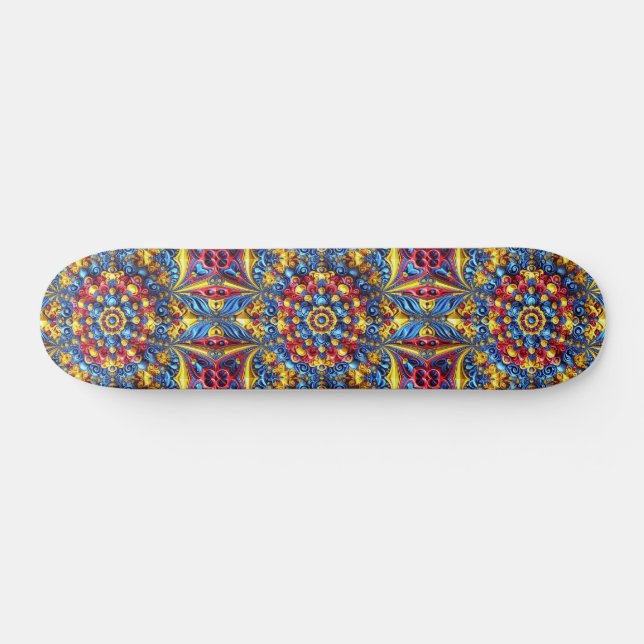 Skateboard avec Roumain Couleurs Design (Horz)