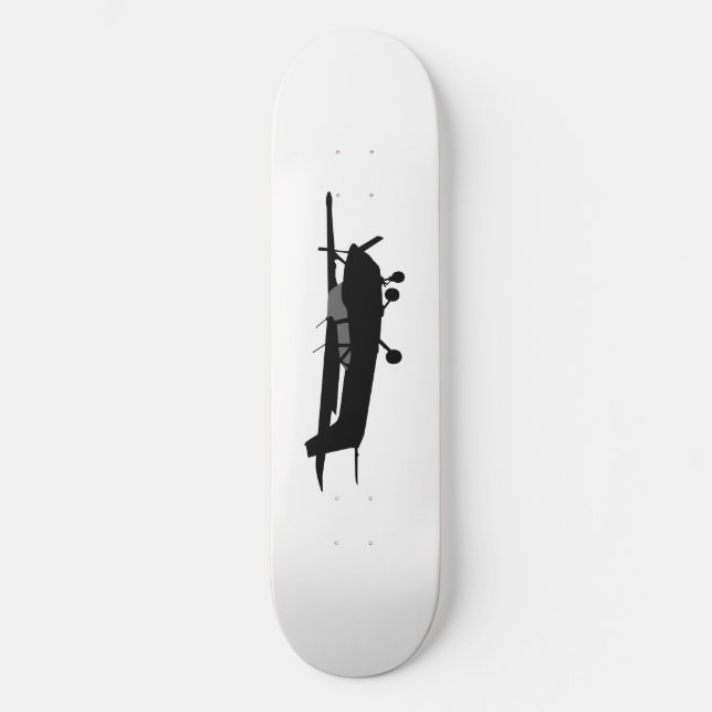Skateboard Avion classique Cessna noir Silhouette volante (Recto)