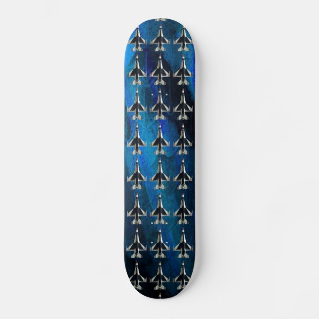 Skateboard Avions de chasse d'ange bleu (Recto)