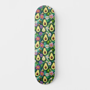 Skateboard Avocados joués avec les abeilles et les fleurs