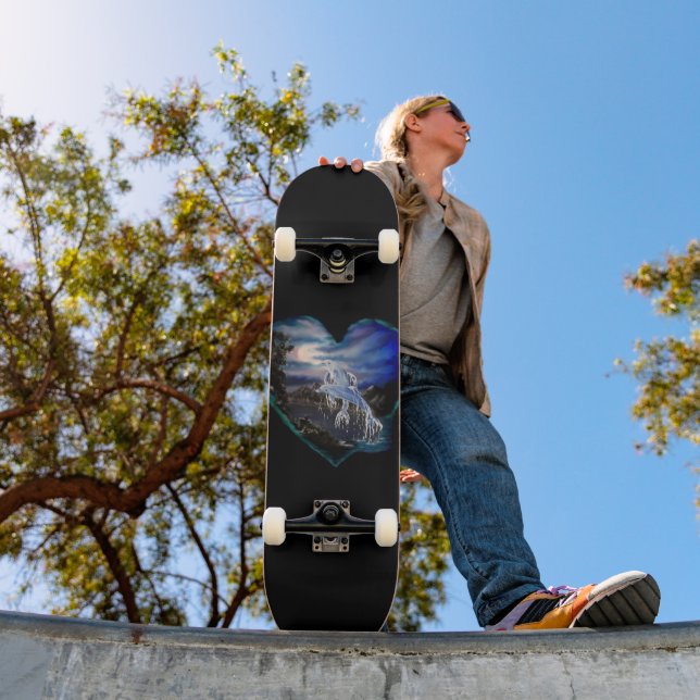 Skateboard Baie à la nuit, Amour Dauphin (Extérieur 1)