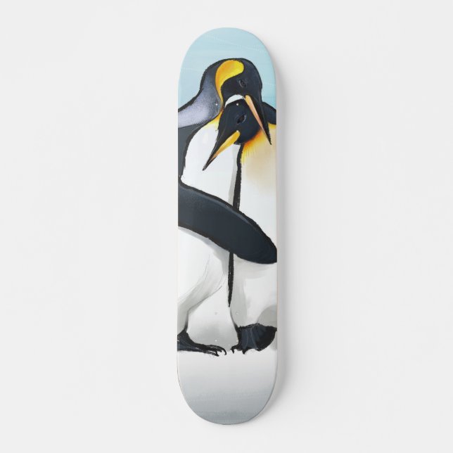 Skateboard Baisers d'amour de pingouin (Devant)