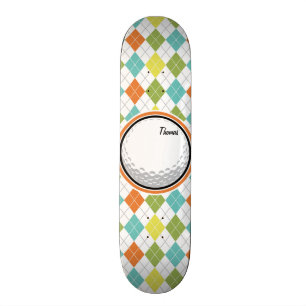 Skateboard Bal de golf ; Motif de Jacquard coloré