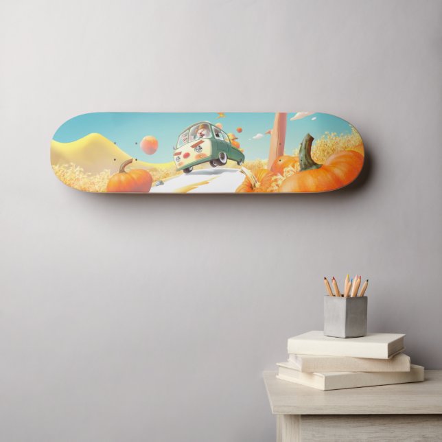 Skateboard Balade en Citrouille lunaire (Art mural (Horz))