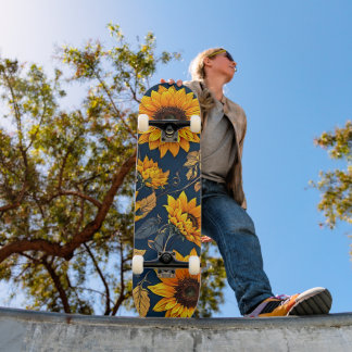 Skateboard Balade sur la lisière florale : Artwork de tournes