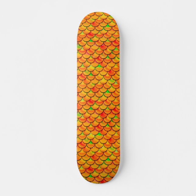 Skateboard Balances orange et verte tombées (Devant)