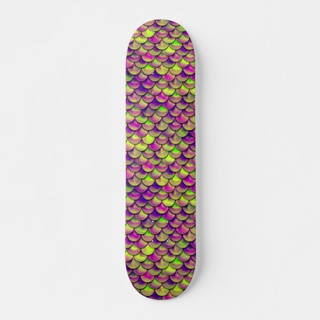 Skateboard Balances violettes et vertes (Devant)
