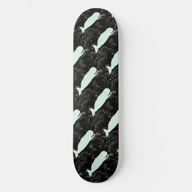 Skateboard Baleines blanches noir Thunder_Cove (Recto)