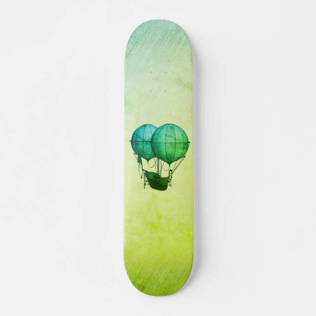 Skateboard Ballons à air chaud Steampunk avec Vert navire (Devant)
