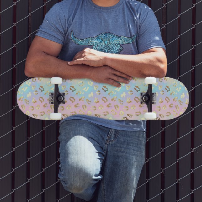 Skateboard Bandana à motif léopard couleurs pastel (Extérieur 3)