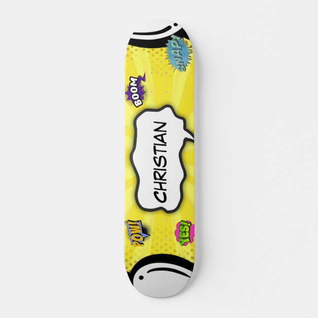 Skateboard Bande dessinée Art Pop Fun (Devant)
