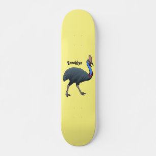 Skateboard Bande dessinée d'oiseau joyeux