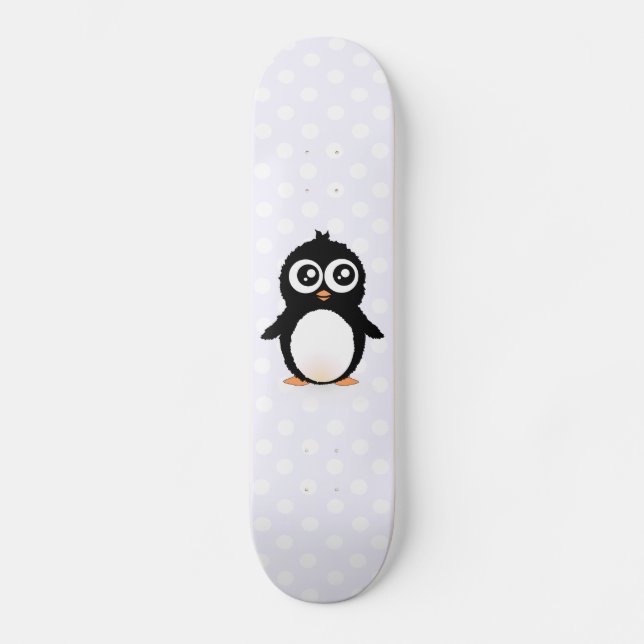 Skateboard Bande dessinée mignonne de pingouin (Recto)