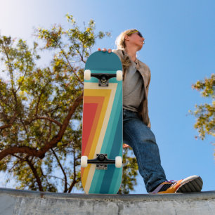 Skateboard Bande rétro colorée - les années 70, 80s
