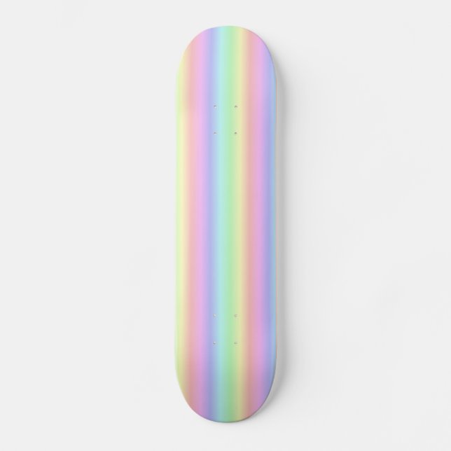 Skateboard Bandes arc-en-ciel pastel - Motif (Recto)
