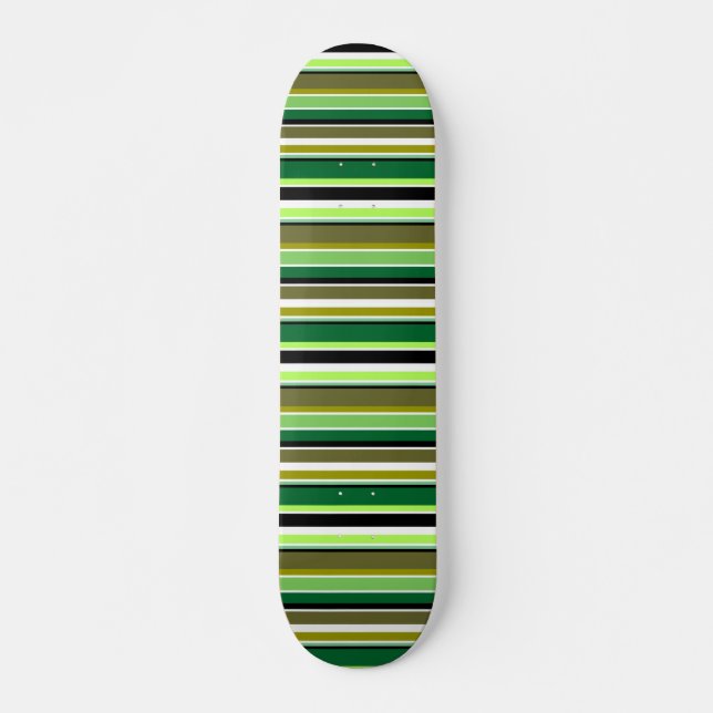 Skateboard Bandes blanches vert mignonne (Devant)
