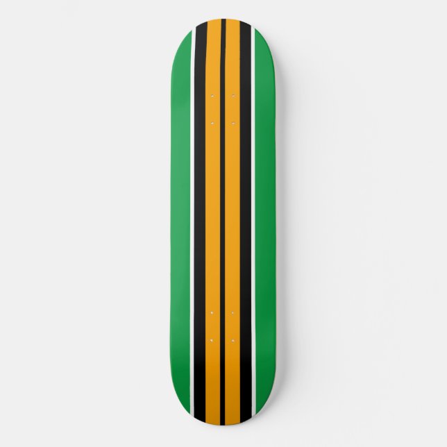 Skateboard Bandes de course vert brillant jaune noir cool aud (Recto)