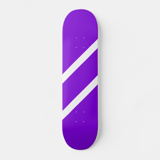 Skateboard Bandes diagonales blanches foncées et violettes co (Recto)