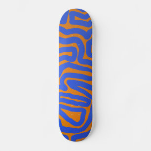 Skateboard Bandes d'imaginaire bleu orange
