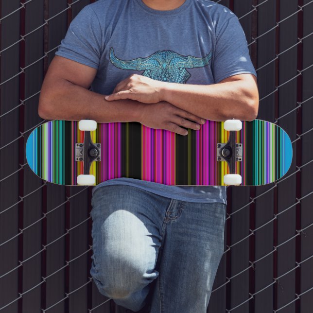 Skateboard Bandes minces et colorées - 2 (Extérieur 3)