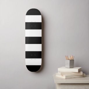 Skateboard Bandes noires et blanches, Motif rayé, Lignes