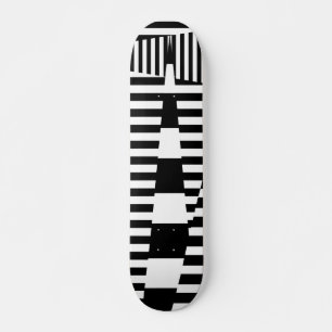 Skateboard Bandes sur bandes en noir et blanc