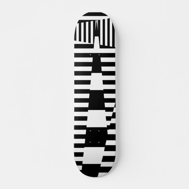 Skateboard Bandes sur bandes en noir et blanc (Devant)