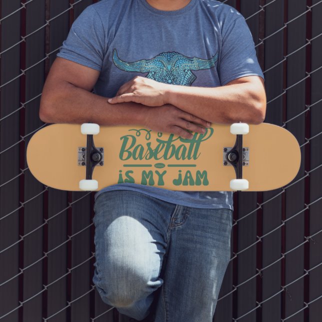Skateboard BASEBALL EST MON JAM drôle de baseball typographiq (Extérieur 3)