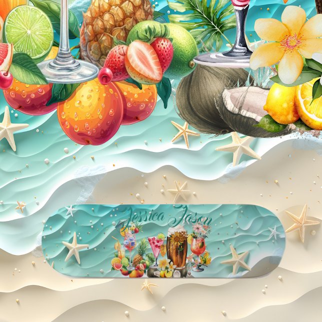 Skateboard Beach Cocktail Fruits tropicaux Ocean Wave Starfis (Beach Cocktail Tropical Fruits Ocean Wave Starfish Skateboard)