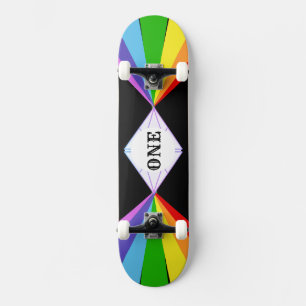 Skateboard Beau Diamant et Arc-en-ciel