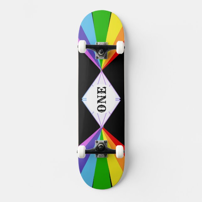 Skateboard Beau Diamant et Arc-en-ciel (Recto)