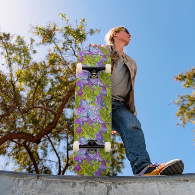 Skateboard Beau Motif feuilleté moderne (Extérieur 1)