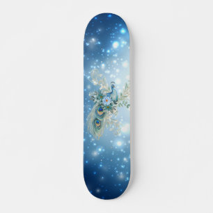 Skateboard Beau Peacock Floral Bleu Hiver