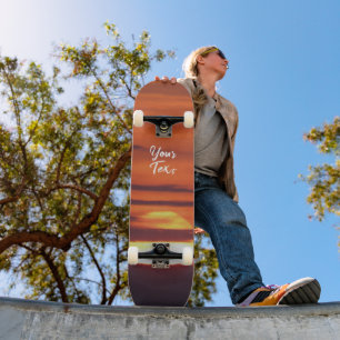 Skateboard Beau Sunset Photo Texte Personnalisé