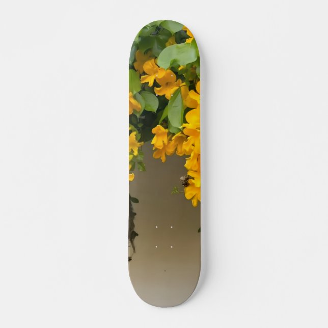 Skateboard Beauté Fleur Dorée (Devant)