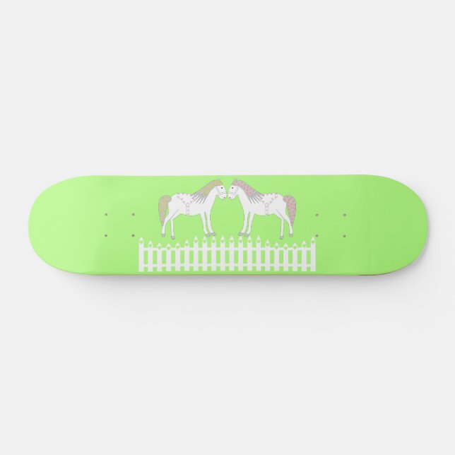 Skateboard Beaux Chevaux Blancs de Mariage (Horz)