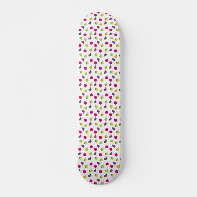 Skateboard Beaux oiseaux colorés (Devant)