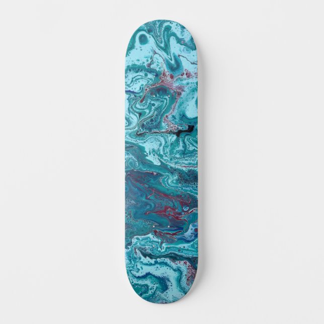Skateboard Bébé Bleu 1 Cool Acrylique Abstrait Patinage (Recto)
