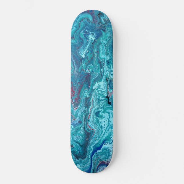 Skateboard Bébé bleu 2 bleu acrylique Abstrait Planche de ska (Recto)