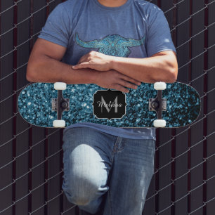 Skateboard Bébé bleu clair faux parties scintillant scintille